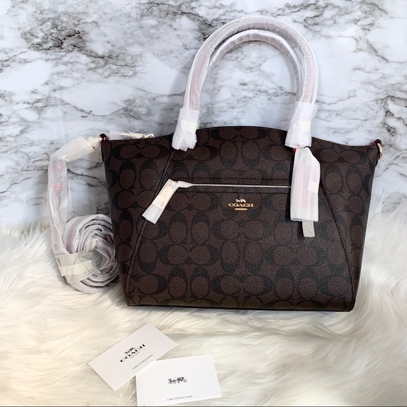 Coach Prairie Satchel Signature Canvas Brown Red - Picture 7 of 7